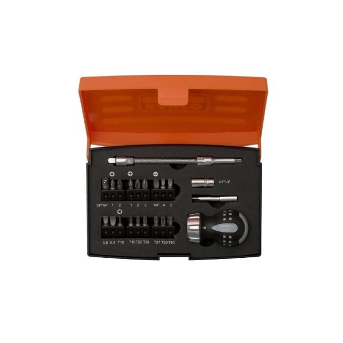 Bahco 808050s22 Stubby Ratchet Screwdriver Set (22 Pieces)