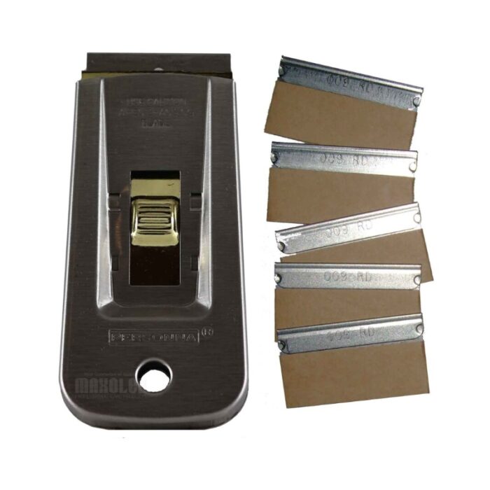 Window Paint Scraper Metal Retractable Razor Blade + 5 Blades American Line