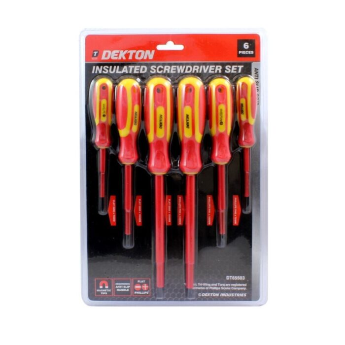 6pc Screwdriver Set DIY Professional Flat Phillips Anti-slip Insulated Magnetic