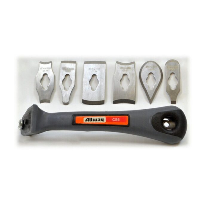 Allway Tools - Soft Grip Contour Scraper Set with 6 Blades (CS6)